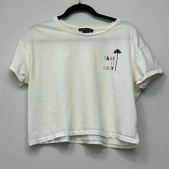 French connection take it easy cropped T-shirt size small - Picture 3 of 7